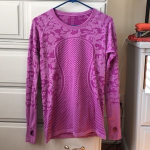 Long sleeve purple workout shirt